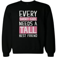 Magas és rövid legjobb barátja megfelelő pulóverek A legjobb barátok BFF ajándék