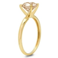 0.5 ct kerek vágott pezsgő szimulált gyémánt 14K sárga arany évforduló eljegyzési gyűrű mérete 3.5