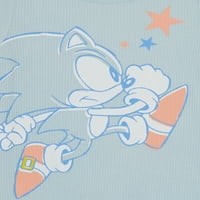 Sonic the Hedgehog Girls grafikus felső és rövidnadrág, 2 darab, méret 4-12