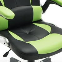 Ergonomikus fekvő magas-Back Office Gaming szék-zöld és fekete