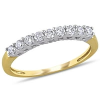 Miabella női karátos T.W. Diamond 10KT sárga arany félig állandó évforduló gyűrű