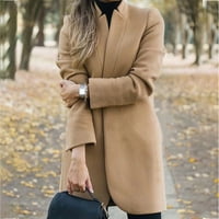 Női Téli Üzleti Kabát Állvány Gallér Közepes Hosszúságú Vékony Hosszú Gyapjú Kabát