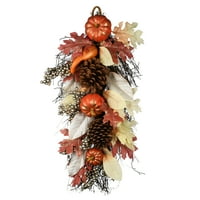 National Tree Company őszi Könnycsepp fal dekoráció, díszített sütőtök, fenyőtoboz, bogyó klaszterek, juhar levelek,