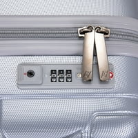 Travelhouse 16 Utazási poggyász, Hardside bőrönd poggyász fonó kerekekkel TSA zár, ezüst