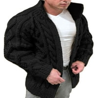 Frontwalk Men Regular Fit egyszínű kardigán pulóver vaskos alkalmi kabát férfi állvány gallér Holiday Outwear Szürke