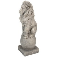 17.75 ülő oroszlán a labda talapzaton szabadtéri kerti szobor
