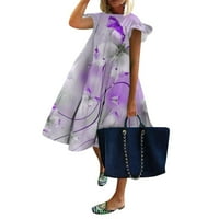 Nyári ruhák nőknek Női tengerparti nyaralás ruhák virágos nyomtatott a-Line ruhák Boho ruha zsebek tunika Ajándékok