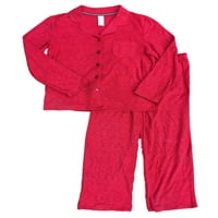 Női piros Fuzzy Törzsi nyomtatási pizsama dombornyomott Nordic Sleep Set 2X