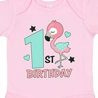 Inktastic 1. Születésnap flamingó csillagokkal és szívekkel ajándék kislány Body