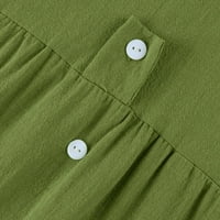 Női ruhák Molett Női legénység nyak Rövid ujjú szilárd Shift hosszú laza alkalmi Shift ruhák Zöld XL
