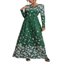 Női Alkalmi Swing Teljes hosszúságú ruha Női Szexi Maxi ruhák Holiday A Line Kaftan ruha zseb zöld L