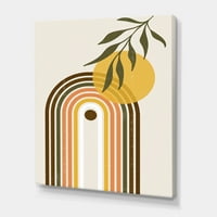 Designart 'Absztrakt retro szivárvány sárga napsütéses' modern vászon fali művészet nyomtatás