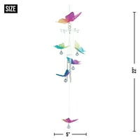 Zingz & Thingz 22 tiszta és rózsaszín fém szivárvány pillangó szél harangjáték