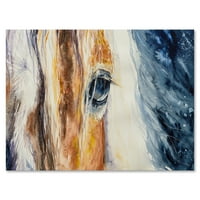 Designart 'Absztrakt közeli kép egy gyönyörű lovak szem I' parasztház vászon fali művészet nyomtatás