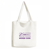 Morze-kód ő pont-vonal kifejezés Tote vászon táska bevásárló táska alkalmi kézitáska