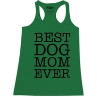 Shop4Ever Női legjobb kutya anya valaha Fekete Racerback Tank Top nagy Kelly zöld