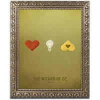 Védjegy képzőművészet 'Oz Kid' vászon művészet Christian Jackson, arany díszes keret
