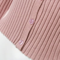 koaiezne Kardigán Női divatos női Hosszú ujjú nyitott első kötött termés kardigán pulóver