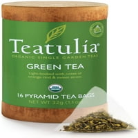 Teatulia szerves zöld Tea Tartály 16ct piramis Tea táskák