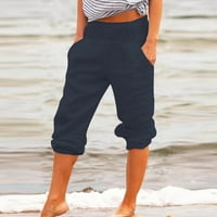 Floleo Női hosszú nadrág Clearance Őszi nyári női laza széles láb nadrág pamut vászon nadrág egyenes nadrág alkalmi