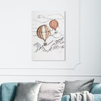 Wynwood Studio 'Paul Kaminer - Balloon Journey' Közlekedési Wall Art vászon nyomtatás - fehér, narancs, 24 36
