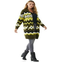 Scoop női geo mintázat kardigán pulóver