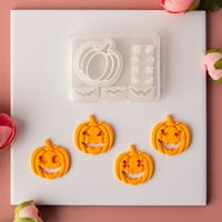 Zruodwans készlet Halloween tök vágó penész vicces cserélhető kifejezés fülbevaló medál kulcstartó 3D Cookie DIY kézműves