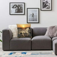 Cozy dobja párnahuzat strand és ló dekoratív négyzet párnahuzat dobja párnahuzat hálószoba nappali kanapé kanapé és