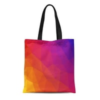 Vászon táska világos rózsaszín sárga sokszög, amely háromszögekből áll háromszög tartós újrafelhasználható bevásárló