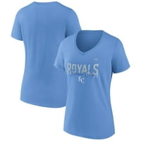 Női fanatikusok márkás Világoskék Kansas City Royals pontszám a második V-nyakú pólóból