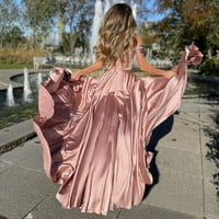 Guzom esküvői vendég ruhák nőknek-Egyszínű Szexi egy váll nyak formális nyári ujjatlan elegáns Maxi ruha rózsaszín