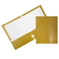Papír Két Zseb Fényes Lyukasztott Bemutató Mappa, Arany, Külön Kapható