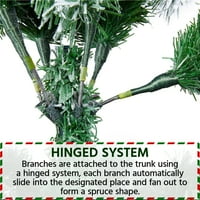Easyfashion Green Flocked Lucfenyő Hó fagyos mesterséges ünnepi dekoratív karácsonyfa, PVC tippekkel 7.5 '
