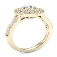 Imperial 5 8ct tdw gyémánt 14k sárga arany halo eljegyzési gyűrű