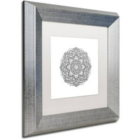 Védjegy Szépművészet Leaf Mandala vászon művészet, Filippo Cardu, White Matte, ezüst keret