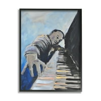 Stupell Industries zongorista blues zenész Expressive Painting, 20, Allayn Stevens tervezése