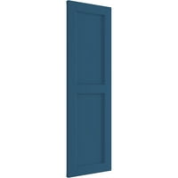 Ekena Millwork 18 W 25 H True Fit PVC Két egyenlő sík paneles redőny, Logourn Blue