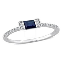 Carat T.G.W. Blue Sapphire és Carat T.W. Gyémánt 14KT fehérarany koktélgyűrű