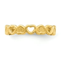 Primal Arany Karátos Sárga Arany Állítható Szív Lábujj Gyűrű