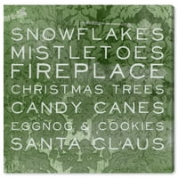 Wynwood Studio Holiday és szezonális fali művészet vászon „karácsonyi lista” ünnepek - zöld, fehér