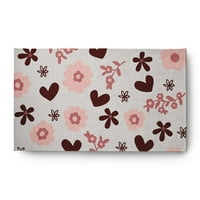 Egyszerűen Daisy 3 '5' szürke virágos szerelem Valentin -széklet beltéri kültéri szőnyeg