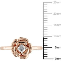 Miabella Carat T.W. Diamond 10KT rózsaszín arany virággyűrű
