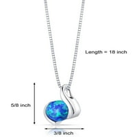 1. A CT Round által létrehozott kék opál medál nyaklánc sterling ezüstben, 18
