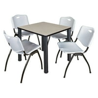 Regency Kee tér juhar Breakroom asztal egymásra rakható székekkel