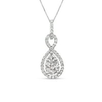 Adorne Collection Ct. T.W. Kompozit gyémánt végtelen keret medál 14K fehéraranyban