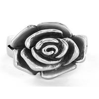 Part menti ékszerek virágzó rózsa rozsdamentes acél koktélgyűrű