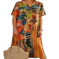 Luxplum Női ruhák nyári strand Sundress Rövid ujjú hosszú ruha Kaftan Party Maxi ruha kék 2XL