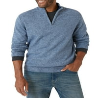 Chaps férfi pamut texturált negyed cipzáras mockneck pulóver XS-t legfeljebb 4xB-ig