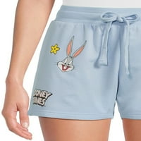 A Looney Tunes Girls Juniors grafikus gyapjú rövidnadrág, 4 ”-es Inseam, Méretek XS-3XL