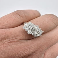 18K fehér arany egy Karátos gyémánt kerek-Baguette klaszter gyűrű 1. karátos GVS